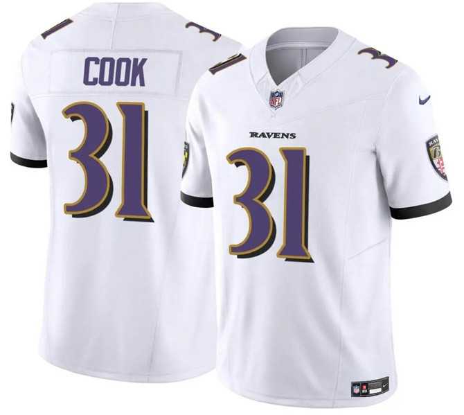 Youth Baltimore Ravens #31 Dalvin Cook White 2024 F.U.S.E. Stitched Jersey Dzhi